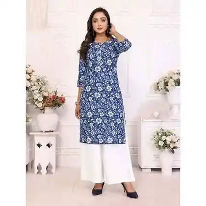Rangita Women's Floral Straight Kurta